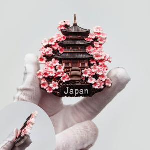 TEMU 일본 사쿠라 고죠 파고다 자석 1개 - 3D 엠보싱 수지 냉장고 자석 장식용, 일본 사찰 냉장고 장식품, 여행객을 위한 자기 스티커 선물, 상징적인 랜드마크가 있는 집 꾸미기용