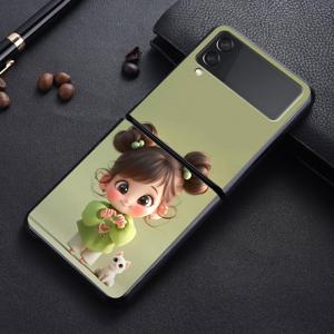 귀여운 펄 케이스 삼성 갤럭시 Z 플립3 Z 플립5 Z 플립 7 6 5 4 3 Z 플립4 Z 플립7 FE Z 플립6 호환 휴대폰 후면 커버