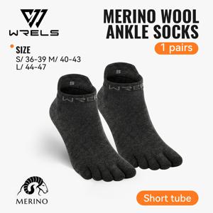 TEMU 1켤레, WRELS 단색 울 런닝 5발 양말, 스포츠 양말 하이킹 양말, 통기성, 편안함, 땀 흡수, 충격 방지, 미끄럼 방지, 아웃도어 스포츠, 런닝, 하이킹, 사이클링, 요가, 피트니스, 축구, 농구에 매우 적합