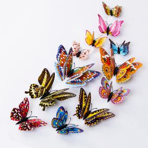 어둠 속에서 12pcs 광선 3D 나비 벽 스티커, 거실 침실에 대 한 벽 장식, 크리 에이 티브 나비 스티커