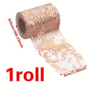 TEMU 1롤의 우아한 로즈 골드 공예 리본 - 반짝이는 메탈릭 마감, DIY 프로젝트 및 수제 선물에 적합, 공예용 리본