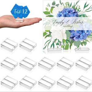 TEMU 12개입, 25개입 아크릴 테이블 카드 홀더 1.2인치 (약 3.2cm) 명함 홀더 스탠드 투명 데스크탑 숫자 스탠드 웨딩 로고 홀더 카드 디스플레이 랙 테이블 웨딩 사진 사무실 메뉴 회의용