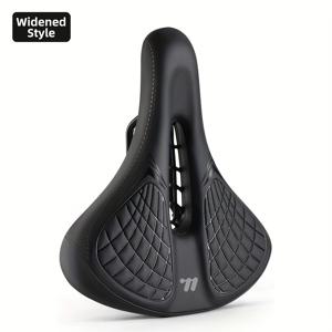 TEMU WEST BIKING 편안한 자전거 안장 넓어진 충격 흡수 바이크 시트 통기성 안티슬립 내구성 남녀 스포츠 산악 로드 바이크 시트 사이클링 부품