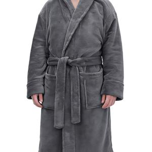 TEMU 남녀공용 숄 칼라 가운, 피부 친화적이고 부드러운 목욕 가운