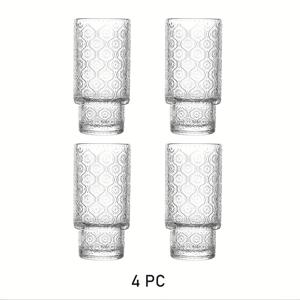 TEMU TRUE·UP 빈티지 엠보싱 유리잔 6개/4개 세트, 매화나무 빈티지 유리컵 세트, 주스, 아이스 커피, 맥주, 칵테일, 위스키용, 캐주얼 파티, 연말 모임, 선물 세트