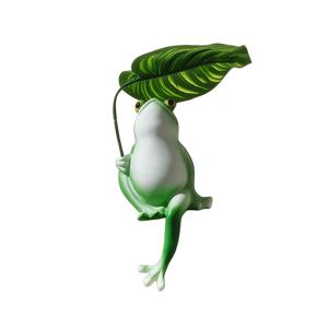 TEMU 1개 기발한 개구리 레진 조각상 - 우산과 그늘 디자인 홈 마당 장식품, 마당, 발코니 및 정원 장면에 적합
