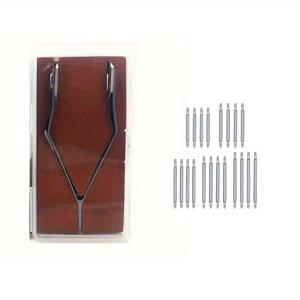 TEMU 쉽게 잡히는 스테인리스 V자형 시계 밴드 핀 집게 - 정밀한 스프링 바 제거 도구 및 20개 세트 헤비듀티 스테인리스 시계 밴드 핀, 선물로 이상적