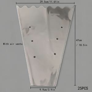 TEMU 25개 투명 꽃다발 포장 백, OPP 투명 백, 꽃다발 포장 백, 꽃다발 포장, 추수감사절, 발렌타인데이, 어버이날, 크리스마스, 스승의 날 및 기념일에 적합