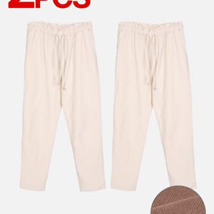 TEMU [2PCS] 여성 편안한 밴딩 바지 가성비 데일리템 캐주얼 홈웨어 팬츠(AA3OP3LP094W)
