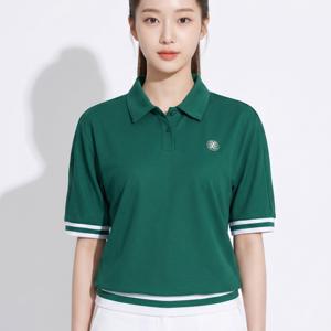 TEMU 여성 체형커버 가오리핏 골프 테니스 스포츠 아웃도어 쿨링 반팔 카라 티셔츠(W7SS31)
