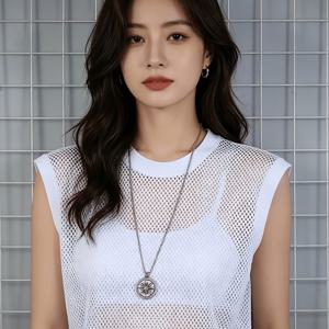 TEMU 여성용 운동 패션 민소매 메쉬 탑, 캐주얼 아웃도어 라운드넥 통기성 베스트, 트렌디한 모던 반투명 티셔츠