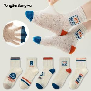 TEMU 5켤레 Tongsentongma 메쉬 양말, 여름용 얇은 메쉬 양말, 남아 여아 메쉬 양말