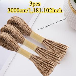TEMU 3개 세트 - 3000cm/1.181.102인치 굵은 황마 밧줄 - DIY 공예용 포장끈, 직조, 원예, 수공예용, 정원 묶음용 매듭, 발렌타인데이 선물 포장 리본과 호환