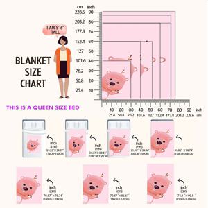 TEMU 고품질 플란넬 담요 1개, 부드럽고 귀여운 비버 소녀 하트 낮잠 에어컨 담요, 핑크 곰 귀여운 만화 산호 양털 담요, 2D 범용 패턴 담요, 따뜻하고 편안함, 봄, 여름에 범용
