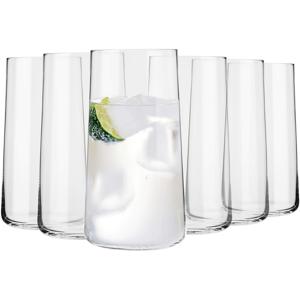 TEMU 고 붕규산 얇고 높은 컵 6/2개 세트 480ml - 투명 물잔, 주스/소다/S에 적합, 가정용 캐주얼 음료 또는 가족 스타일 바 만들기, 내구성이 좋고 세척이 용이함