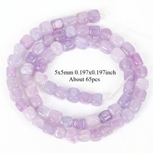 TEMU ASVRAI 천연 보라색 탈청옥 구슬 65개 - 5x5mm 사각형 스톤 비즈, 주얼리 제작, DIY 팔찌 & 목걸이용, 수공예용 천연석 스페이서 비즈, 구슬 공예용품, 탈청옥 자갈
