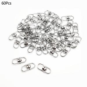 TEMU 은색 메탈 스위블 8링 키체인 60개, 스위블 커넥터 걸쇠 양쪽 눈 고리 후크, DIY 수제 가방 및 자동차 액세서리, DIY 공예품 제작용 액세서리, DIY 지갑 제작용