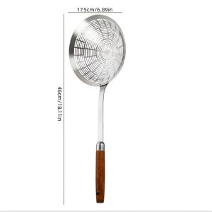 TEMU 1개 스테인리스 스틸 화상 방지 딥팟 스키머, 대형 튀김 스키머, 면, 만두, 파스타용 가정용 스트레이너 스푼, 물기 제거 스트레이너 스푼, 딥팟 거름망 스키머, 11가지 휴일 생일 선물로 적합