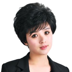 TEMU 1개 여성용 짧은 곱슬 가발, 사이드 뱅 포함, 패셔너블 엄마 가발, 한국 스타일