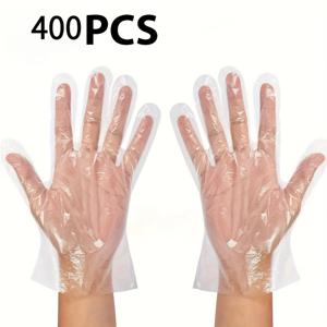TEMU PE 장갑 400개입, 청소, 염색, 페인팅, 주방 욕실 청소 도구에 적합