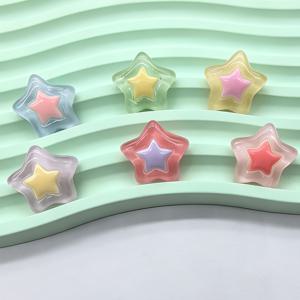 TEMU 30개 스위트 이중 레이어 별 수지 참, DIY 공예 패치, 휴대폰 케이스, 냉장고 자석, 헤어 타이 & 헤어 액세서리용