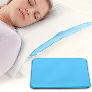 TEMU 블루 젤 아이스 팩 쿨링 베개 1개, 휴대용 목 쿠션, 근육 이완을 위한 여름 쿨링 패드, 손세탁 가능한 부드러운 패브릭 쿨링 쿠션, 가정용 침구 및 일상용