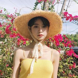 레이스 리본 보터햇/밀짚모자/벙거지