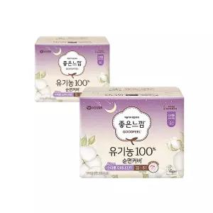 좋은느낌 유기농순면 수퍼롱 오버나이트 8개입x2팩