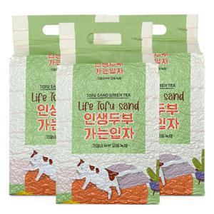 [푸르미] 인생두부 고양이 두부모래 녹차향 10L, 3개