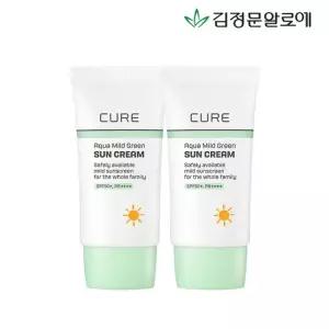김정문알로에 큐어 마일드 그린 선크림무기자차 40ml 2개