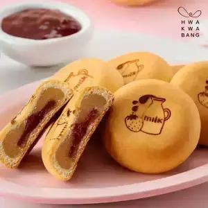 [화과방] 우유앙빵딸기 1Box(35gx20개) / 대량간식 아이간식 앙빵 개별포장 탕비실 요양원 과자 만주