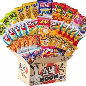 미니스낵 과자세트 봉지과자 35p (총 1236g) / 꼬북칩 죠리퐁 포스틱 신짱 꿀꽈배기 포카칩 자갈치 스윙...