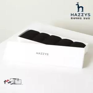 (선물포장) HJSS5E510BK_남성 블랙 단색 면혼방 장목양말5종세트_HI510