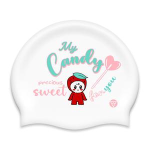 토네이도 러브캔디 실리콘 수모 수영모자 화이트