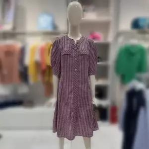 크로커다일 레이디 체크 플레어원피스 CLEMOP109_DG