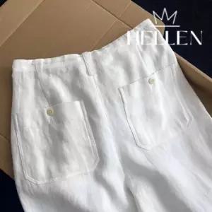 [헬렌] 데일리 화이트 스트링 밴딩 팬츠 고포켓린넨팬츠 B-492