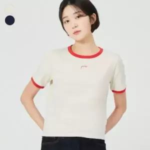 [롯데백화점]게스 여성 크롭 링거 게스 스몰로고 반팔티 OP2K8402