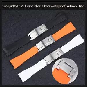 호환 Explorer II 42mm 용 롤렉스 스트랩 용 품질 FKM 불소 고무 고무 방수 시계 밴드 22mm 226570 시계 밴
