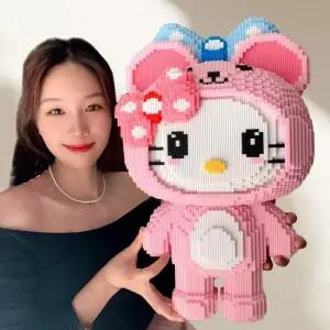 헬로키티 캐릭터 나노블럭 DIY 조립식 미니블럭 카툰 전연령 블럭완구