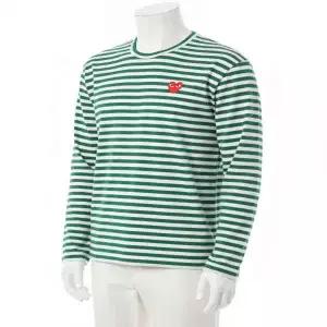[알렉산더맥퀸]COMME DES GARCONS 26SS 레드하트 와펜 스트라이프 긴팔티 AX T164 051 3 AZ P1T164 821941