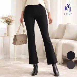 [김영주골프] 봄가을 심플밴드 슬림 부츠컷 슬랙스 데일리 여성 밴딩 팬츠 DQSLSL04