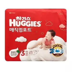 하기스 매직컴포트 밴드 기저귀 3단계 밴드형 중형 공용 72매