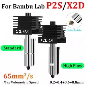 X2D P2S 핫엔드 Bambu Lab 표준/고유량 고품질 빠른 출력 탈착식 노즐 0.2 0.4 0.6 0.8
