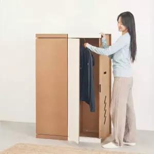 [페이퍼팝] 보야지 종이 옷장 조립식 행거 수납장 1인가구 원룸 2size