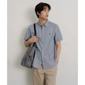 빈폴 BEANPOLE MEN 시어서커 마이크로 깅엄 반소매 셔츠 네이비 BC6465C42R 481023