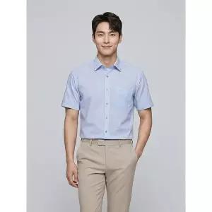 [파크랜드]블루 투톤체크 반팔 드레스 셔츠 A2DS2210608A_P424272639
