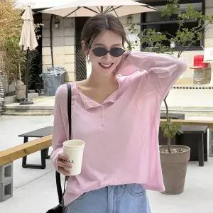 [메이블루]쉬머 헨리넥 루즈니트