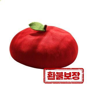 여성용 니트 얇은 화가 모자 귀여운 작은 잎 과일 오렌지 복숭아 포도 통기성 노벨티 베레모 모자