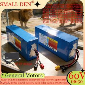60V 10AH 20Ah 25AH 18650 리튬 이온 배터리 20000mAh 전기 스쿠터 40A BMS+67.2V 수영 보트용