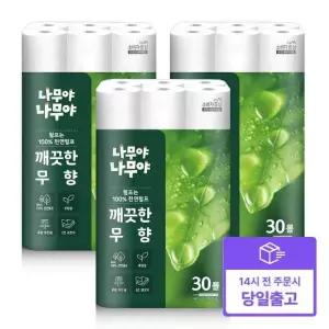 [빠른배송]나무야나무야 깨끗한무향 25M*30롤, 3팩